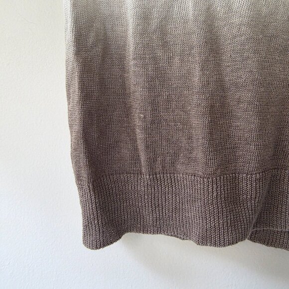 THEORY Toraely Sag Harbor Sweater | S | Crew Neck Short Sleeve Ombre Linen - Picture 3 of 8